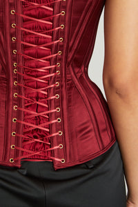 Salon Corset in Crimson Satin