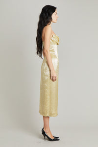 Gold Mid-Calf Ivy Dress