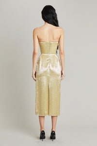 Gold Mid-Calf Ivy Dress