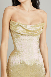 Gold Mid-Calf Ivy Dress